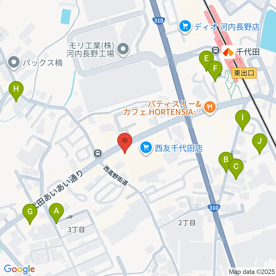 ニシバタ楽器周辺の駐車場・コインパーキング一覧地図