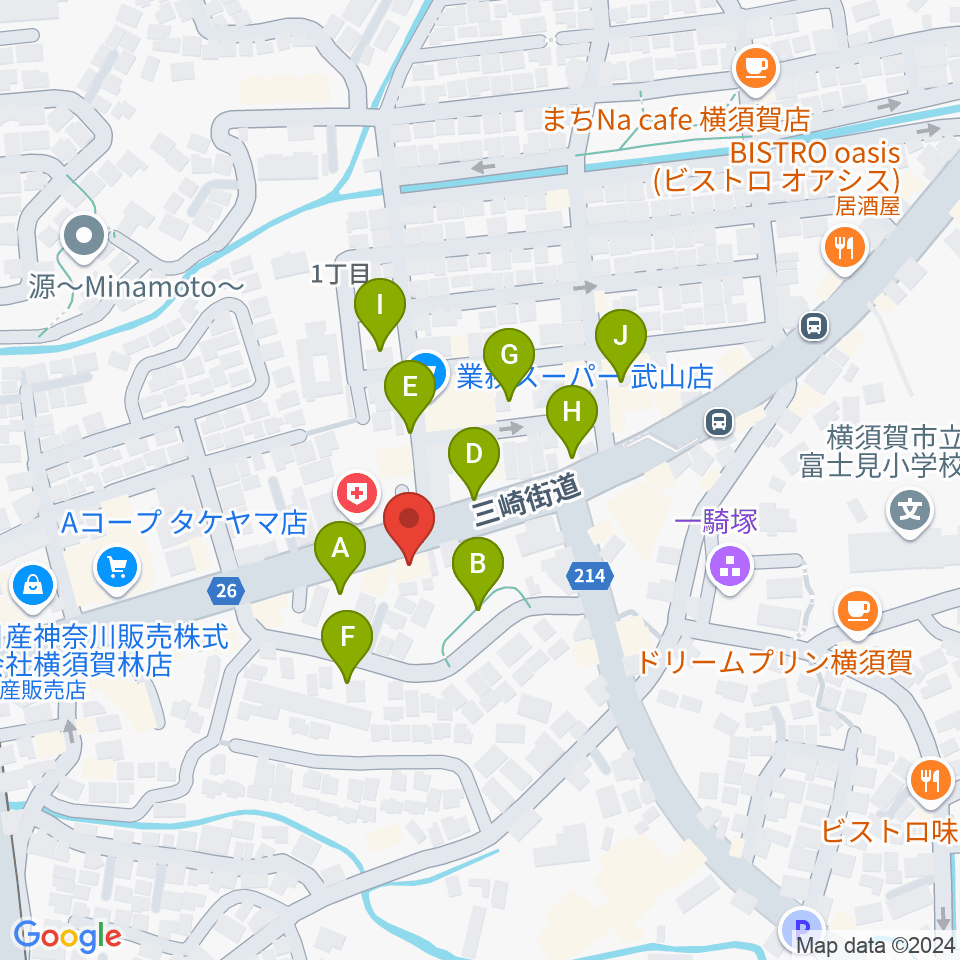 こんちぇると音楽教室周辺の駐車場・コインパーキング一覧地図