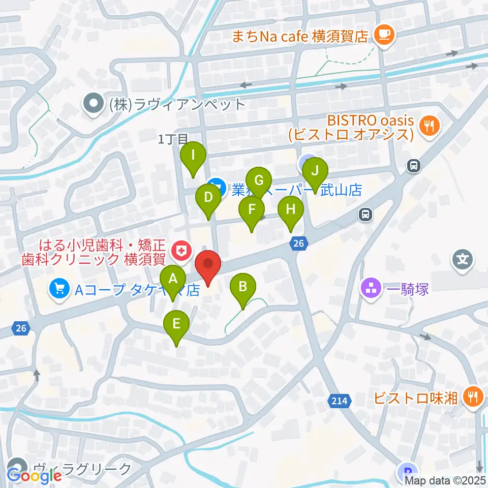 こんちぇると音楽教室周辺の駐車場・コインパーキング一覧地図
