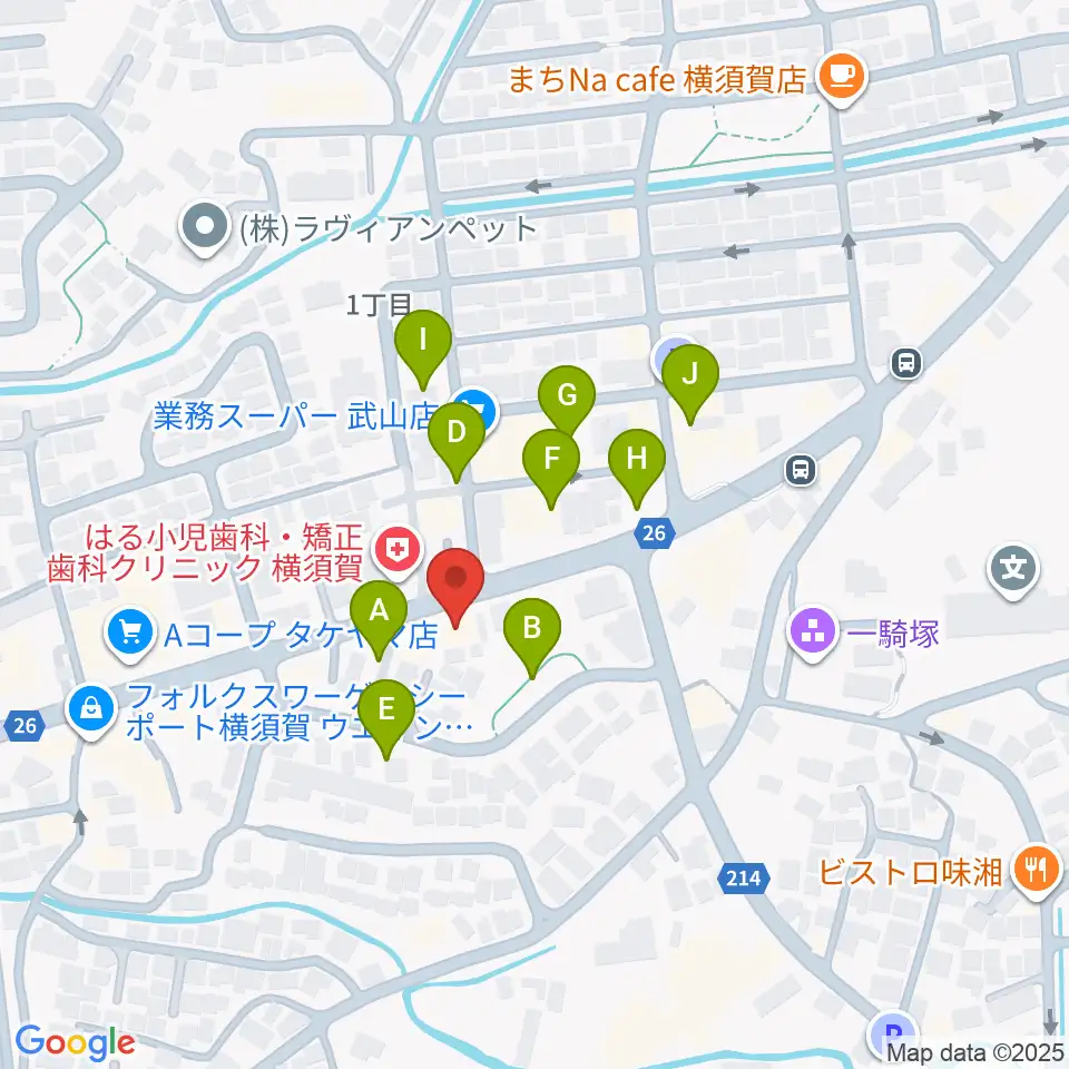 こんちぇると音楽教室周辺の駐車場・コインパーキング一覧地図