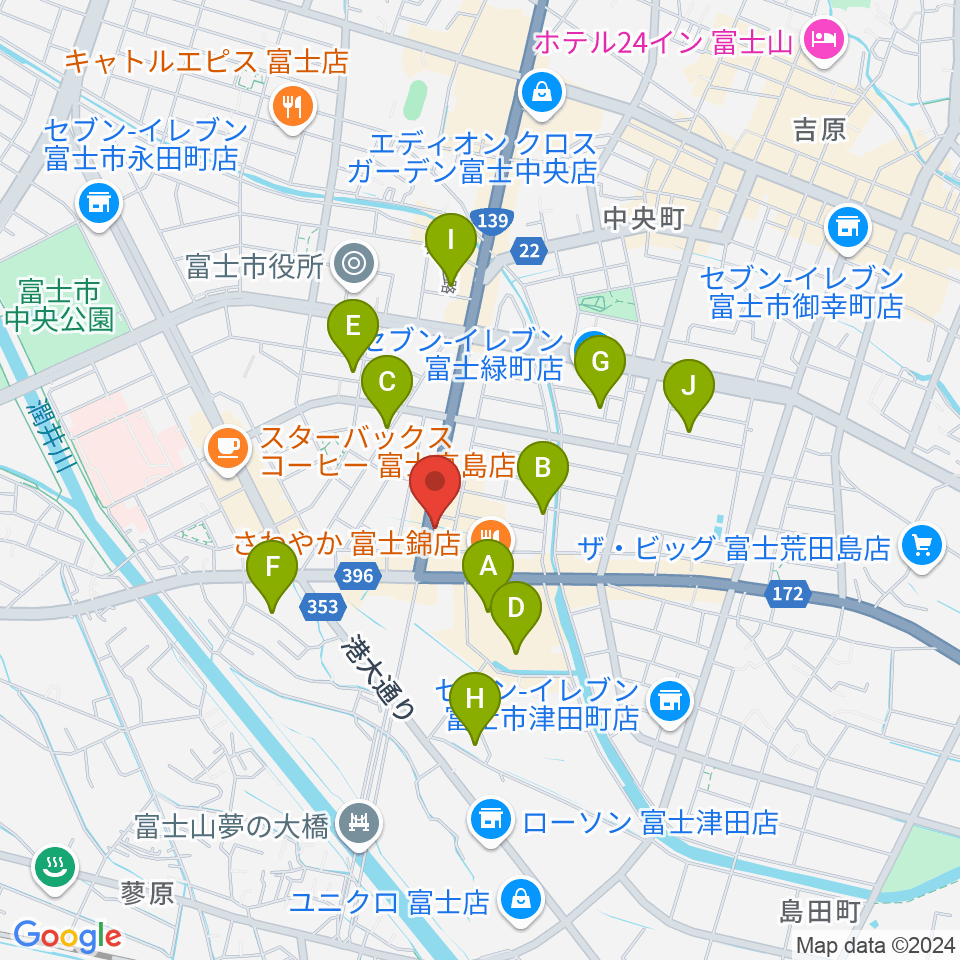 かやはら音楽教室 吉原教室周辺の駐車場・コインパーキング一覧地図