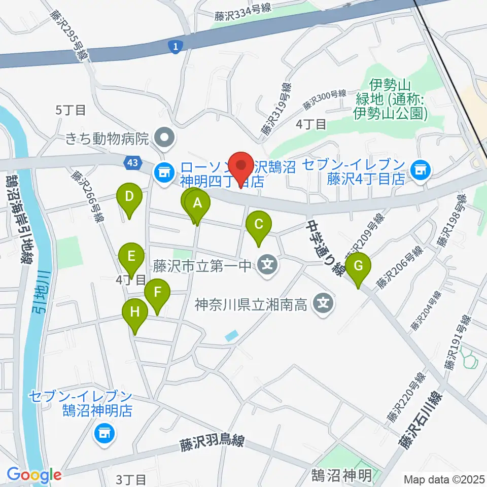 ドルチェ音楽教室 藤沢本町教室周辺の駐車場・コインパーキング一覧地図