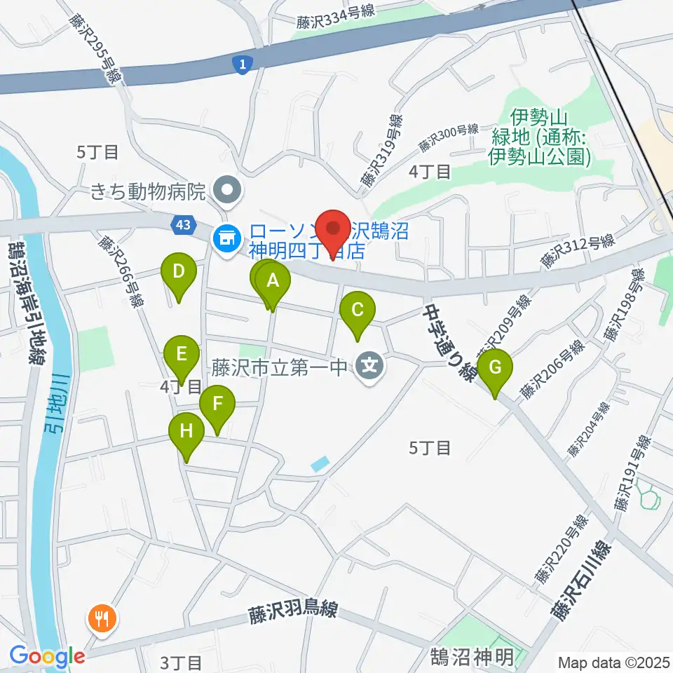 ドルチェ音楽教室 藤沢本町教室周辺の駐車場・コインパーキング一覧地図