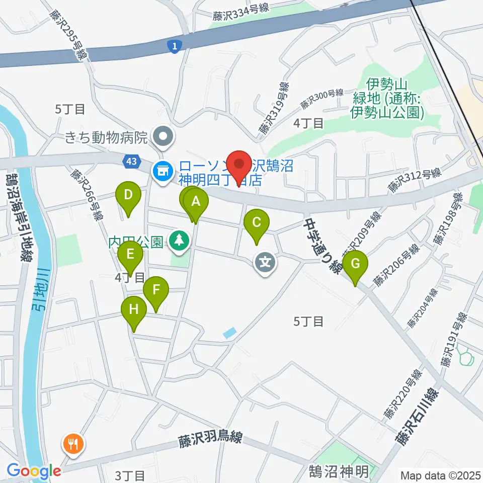 ドルチェ音楽教室 藤沢本町教室周辺の駐車場・コインパーキング一覧地図