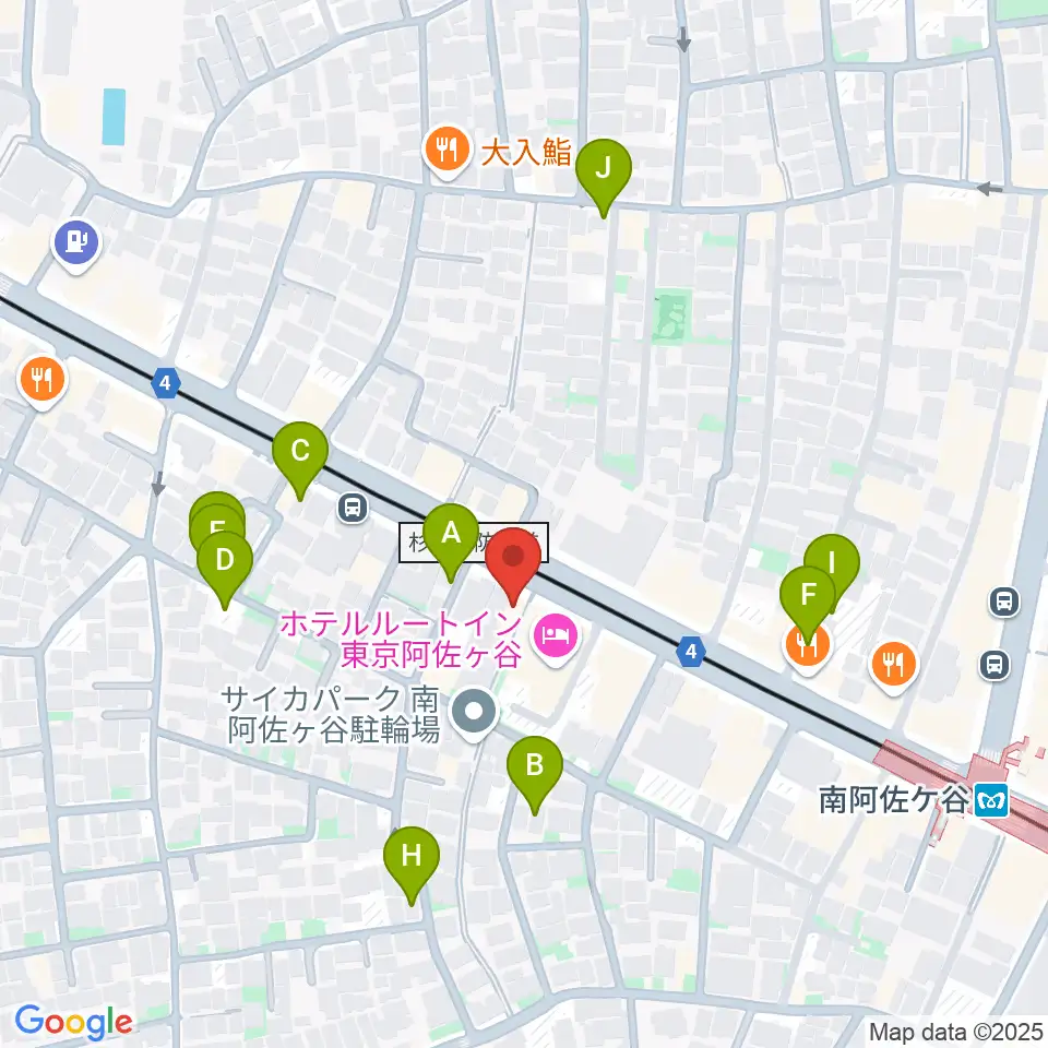 あさがやドラム周辺の駐車場・コインパーキング一覧地図