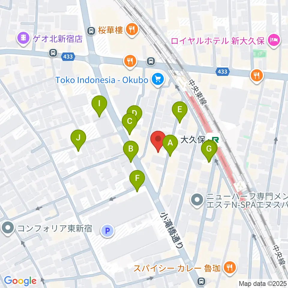 石森管楽器周辺の駐車場・コインパーキング一覧地図