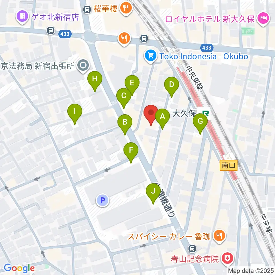 石森管楽器周辺の駐車場・コインパーキング一覧地図