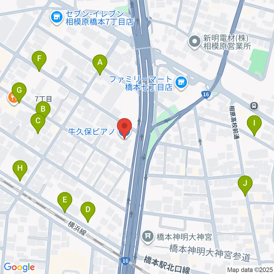 牛久保ピアノ周辺の駐車場・コインパーキング一覧地図