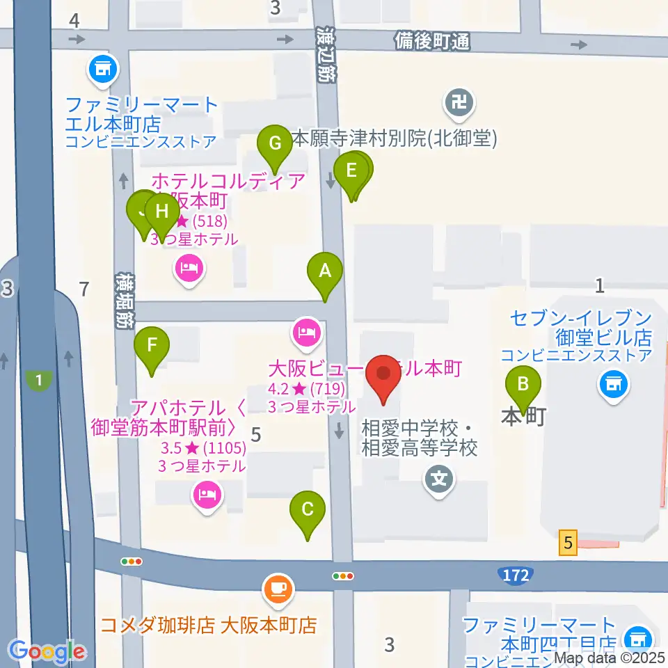 相愛大学附属音楽教室周辺の駐車場・コインパーキング一覧地図