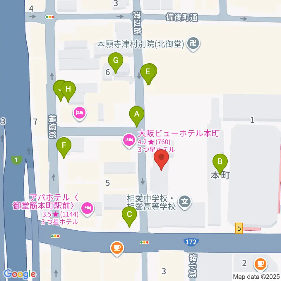 相愛大学附属音楽教室周辺の駐車場・コインパーキング一覧地図