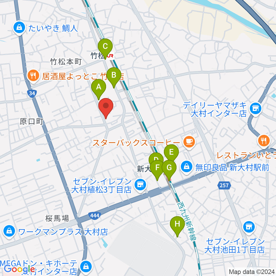 スタヂオギター教室周辺の駐車場・コインパーキング一覧地図