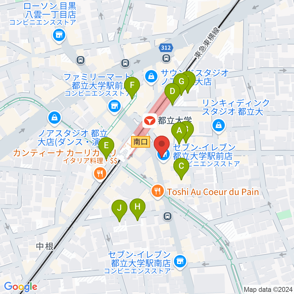 協葉ピアノ音楽教室周辺の駐車場・コインパーキング一覧地図