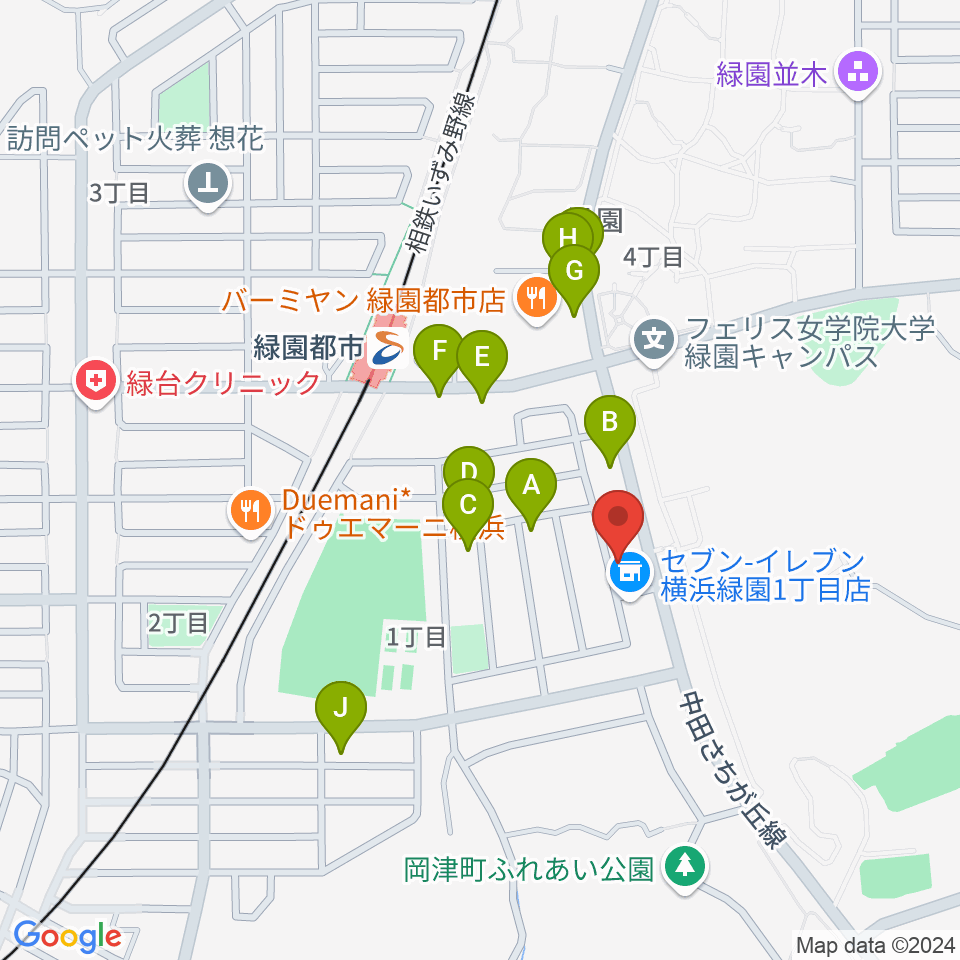 ピアノクリニックヨコヤマ周辺の駐車場・コインパーキング一覧地図