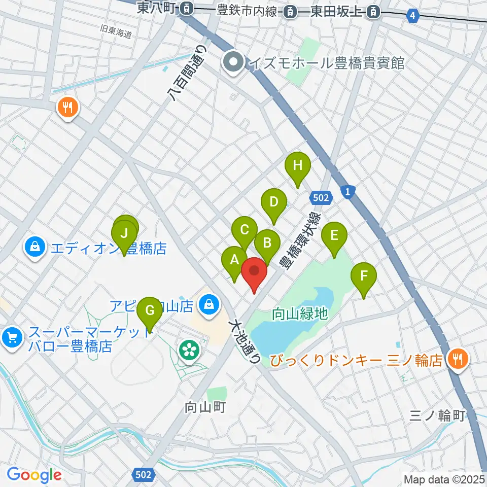 音楽創生ピアノフォルテ周辺の駐車場・コインパーキング一覧地図