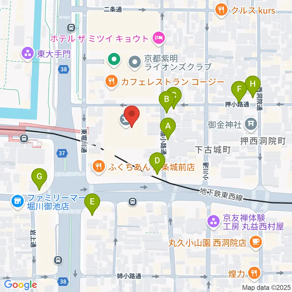 京都子どもの音楽教室周辺の駐車場・コインパーキング一覧地図
