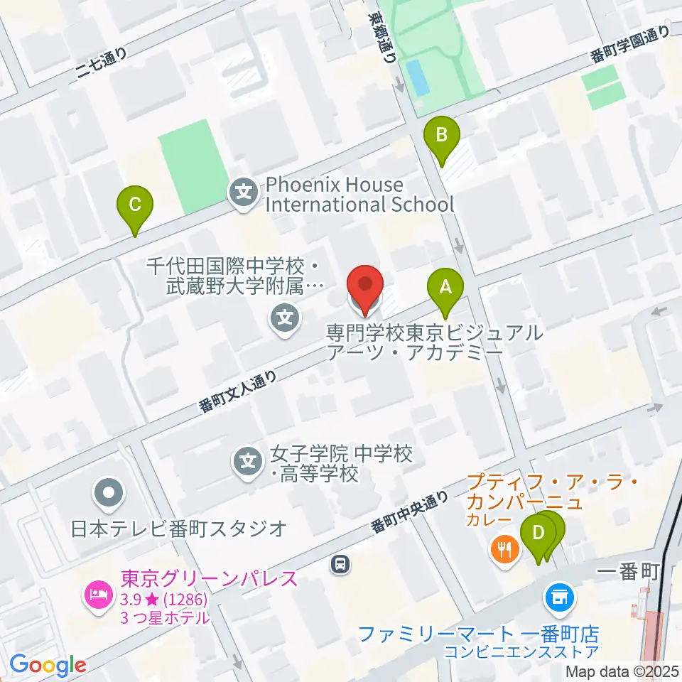 東京ビジュアルアーツ周辺の駐車場・コインパーキング一覧地図