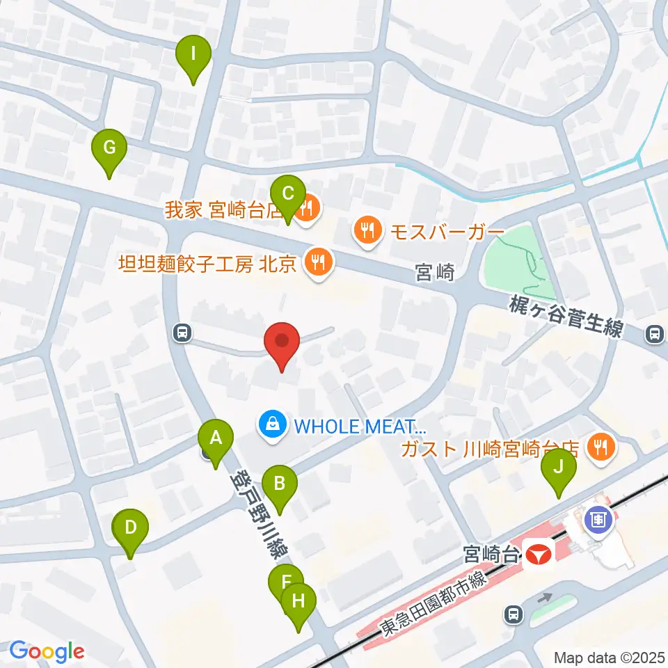 音楽教室ミューゼ周辺の駐車場・コインパーキング一覧地図