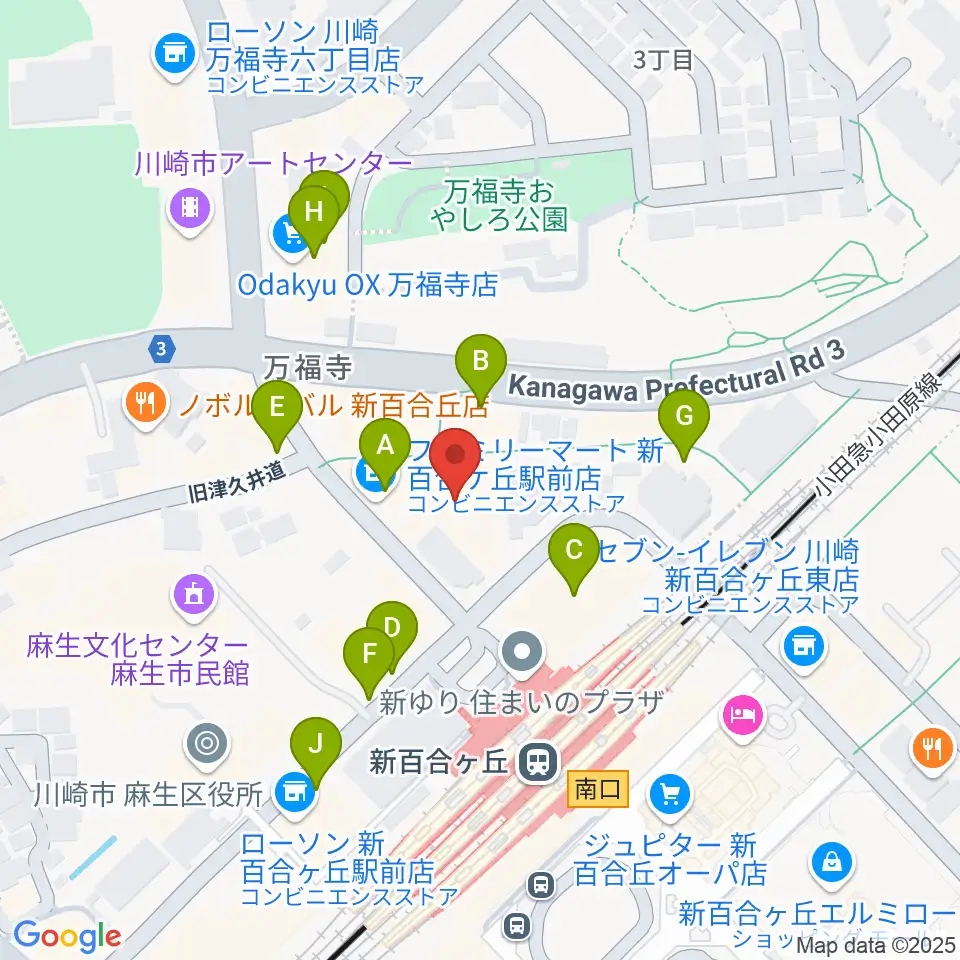 昭和音楽大学附属音楽・バレエ教室 新百合ヶ丘校周辺の駐車場・コインパーキング一覧地図