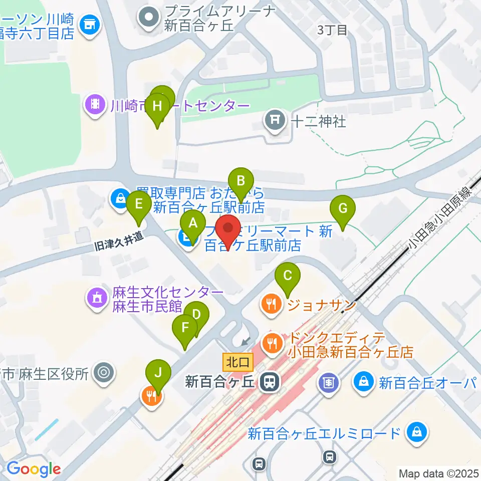昭和音楽大学附属音楽・バレエ教室 新百合ヶ丘校周辺の駐車場・コインパーキング一覧地図
