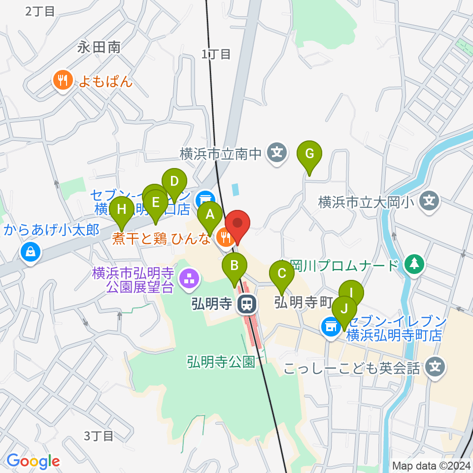 弘明寺音楽院周辺の駐車場・コインパーキング一覧地図