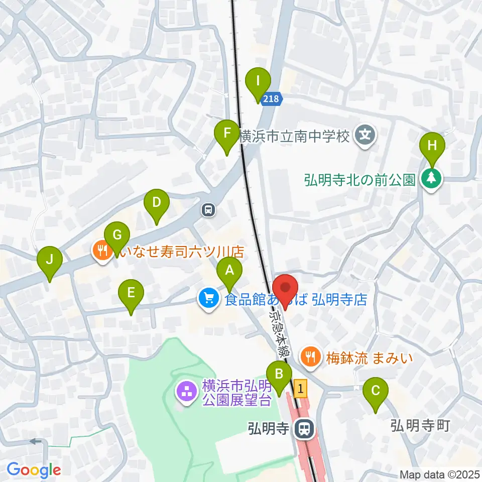弘明寺音楽院周辺の駐車場・コインパーキング一覧地図