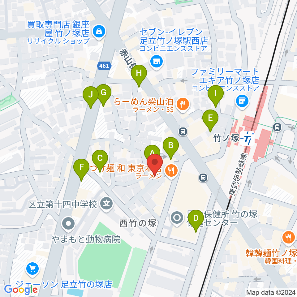 竹ノ塚STUDIO ICC周辺の駐車場・コインパーキング一覧地図