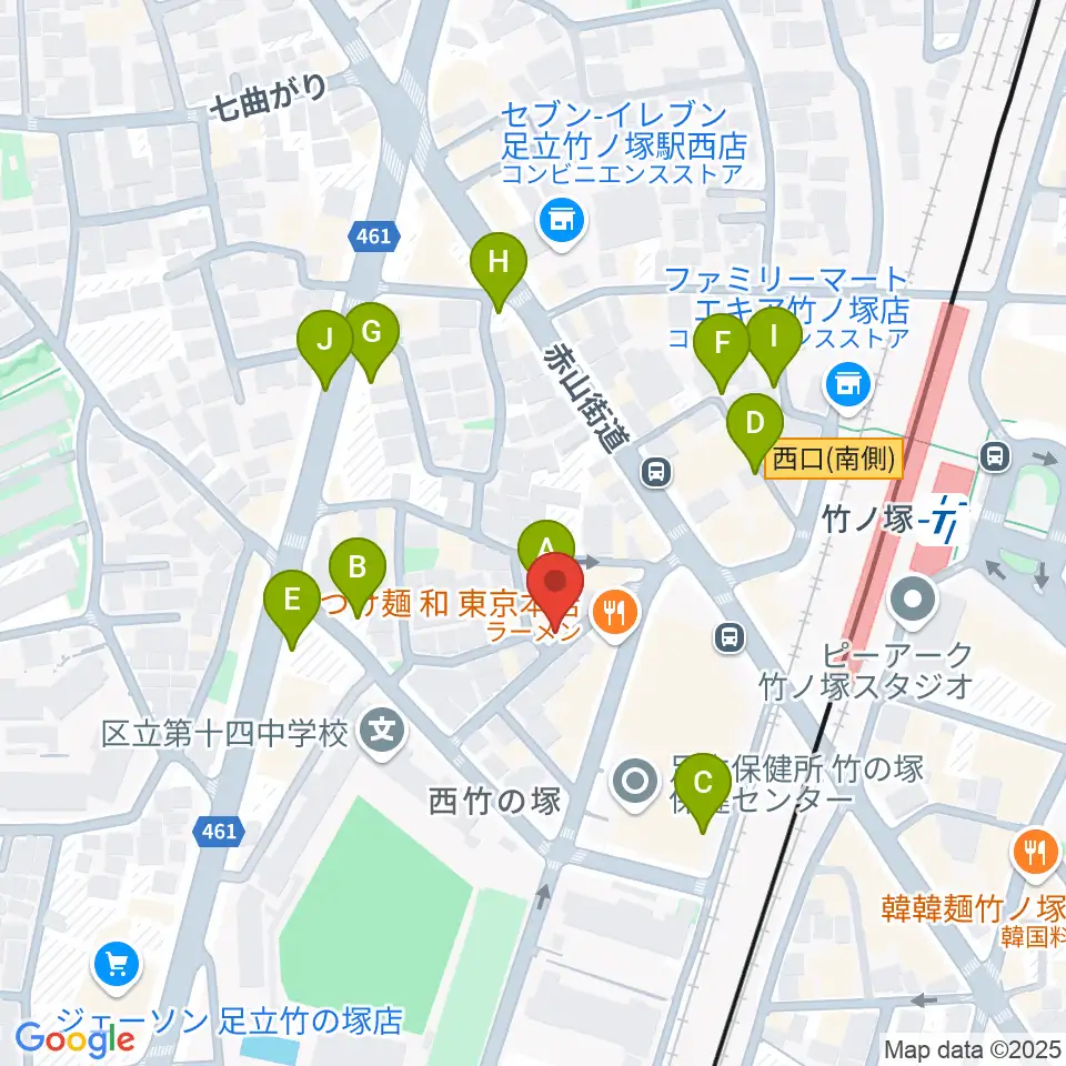 竹ノ塚STUDIO ICC周辺の駐車場・コインパーキング一覧地図