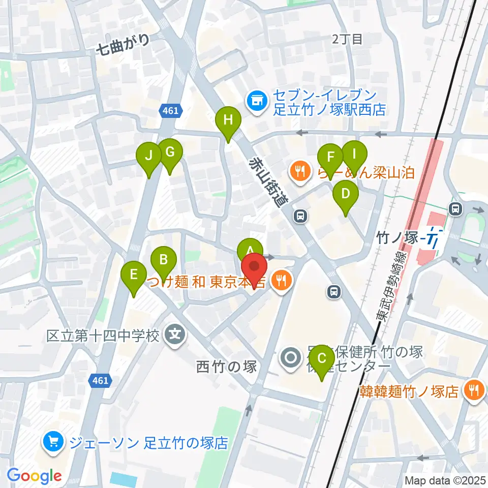 竹ノ塚STUDIO ICC周辺の駐車場・コインパーキング一覧地図