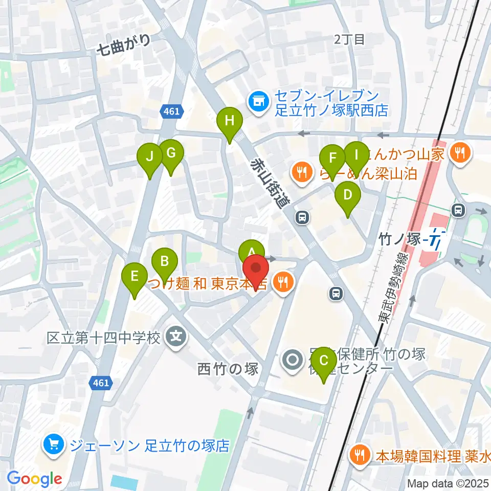 竹ノ塚STUDIO ICC周辺の駐車場・コインパーキング一覧地図