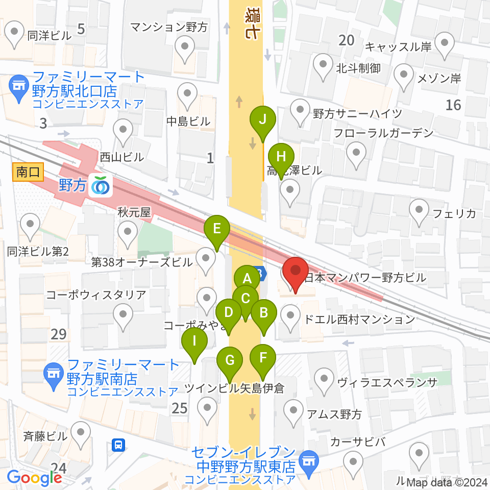 サウンドスタジオノア 野方店周辺の駐車場・コインパーキング一覧地図