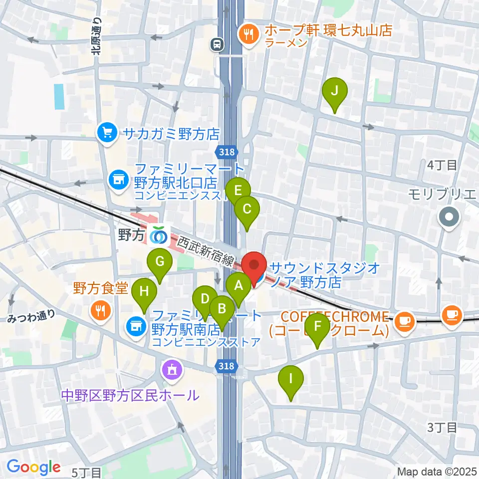 サウンドスタジオノア 野方店周辺の駐車場・コインパーキング一覧地図