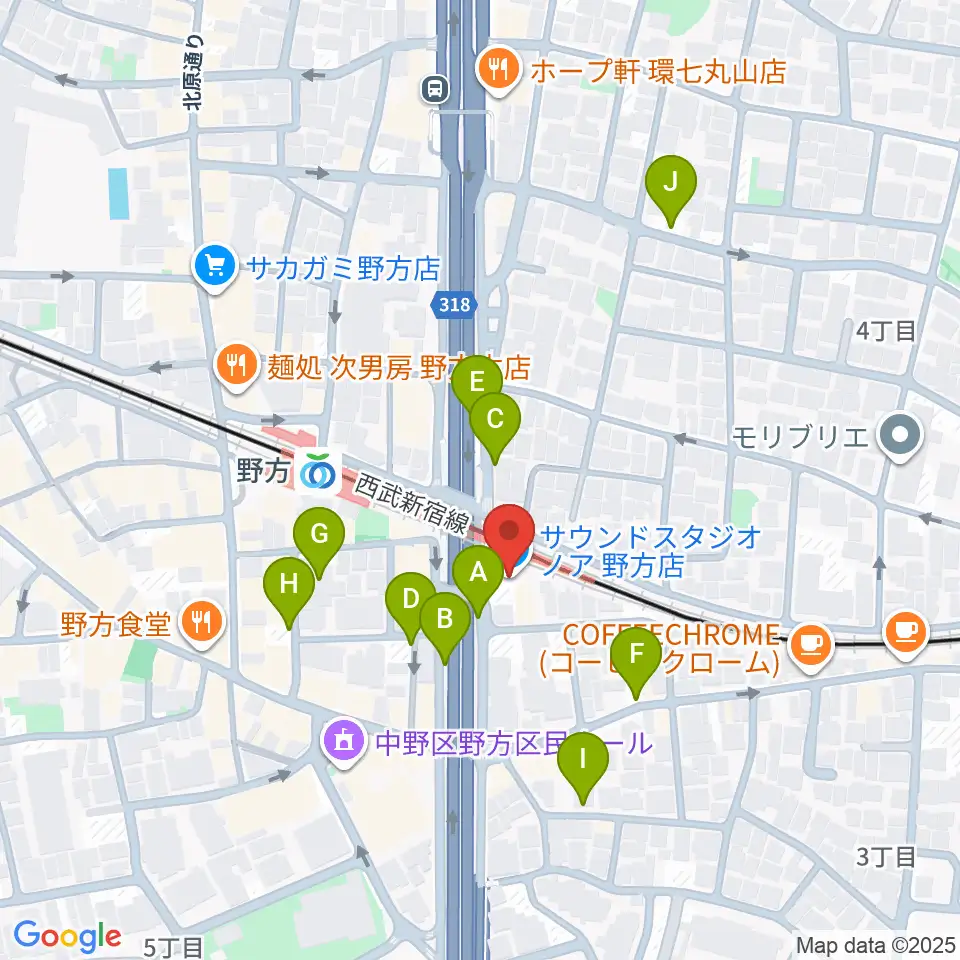 サウンドスタジオノア 野方店周辺の駐車場・コインパーキング一覧地図