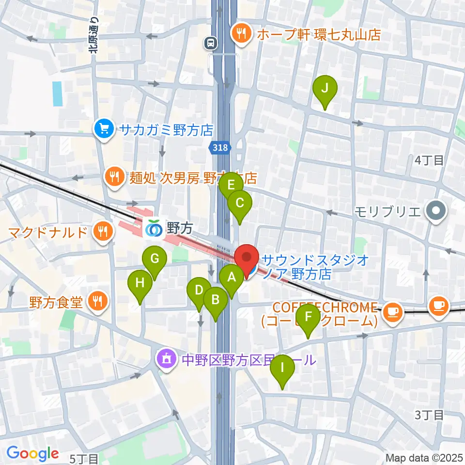 サウンドスタジオノア 野方店周辺の駐車場・コインパーキング一覧地図