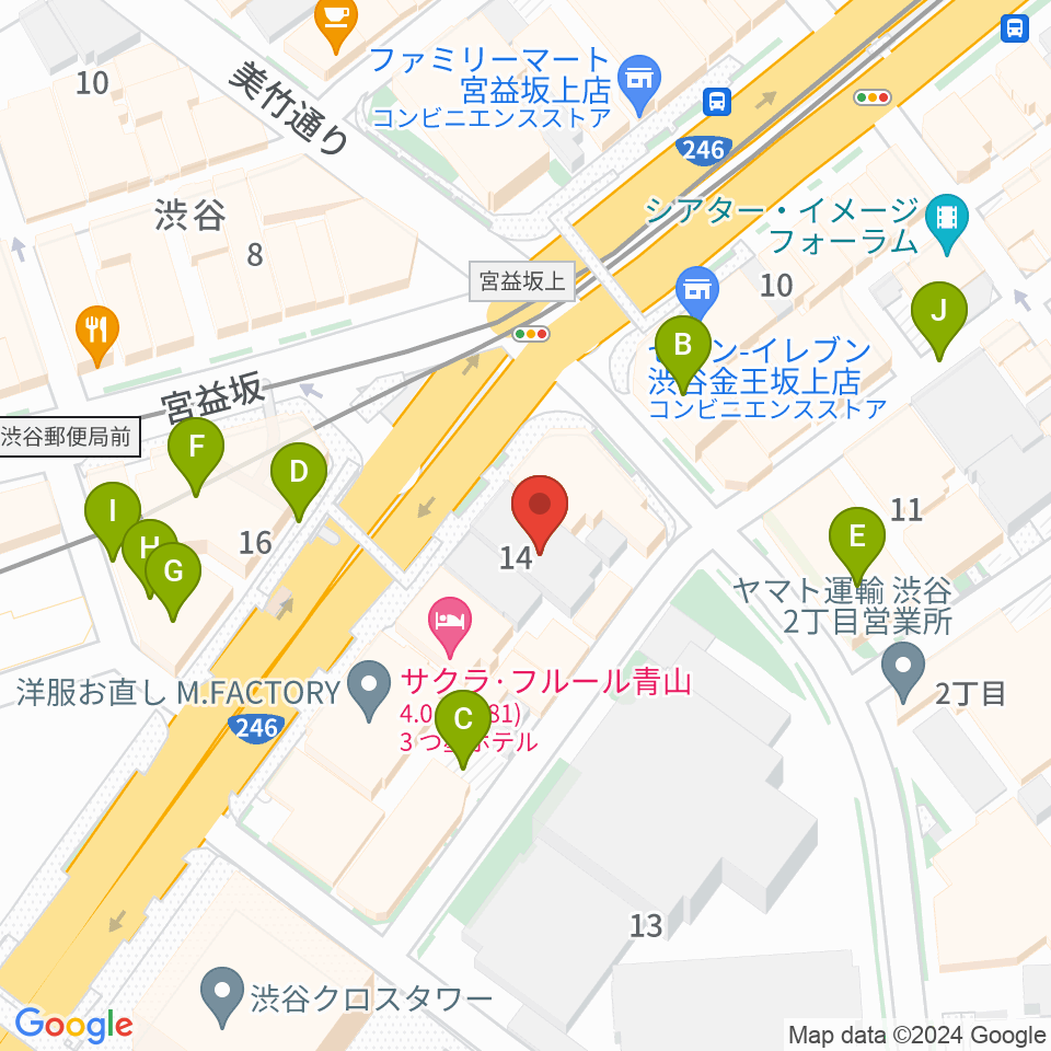 サウンドスタジオノア 渋谷1号店周辺の駐車場・コインパーキング一覧地図