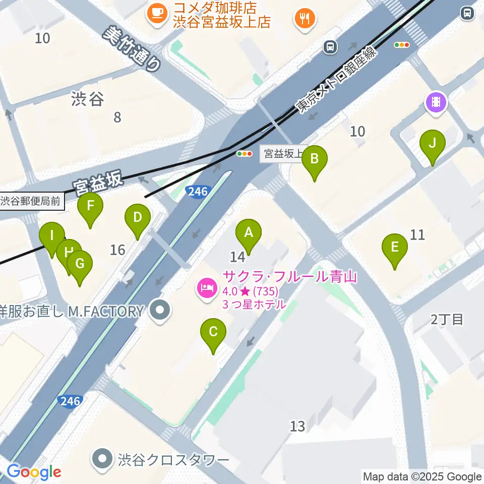 サウンドスタジオノア 渋谷1号店周辺の駐車場・コインパーキング一覧地図