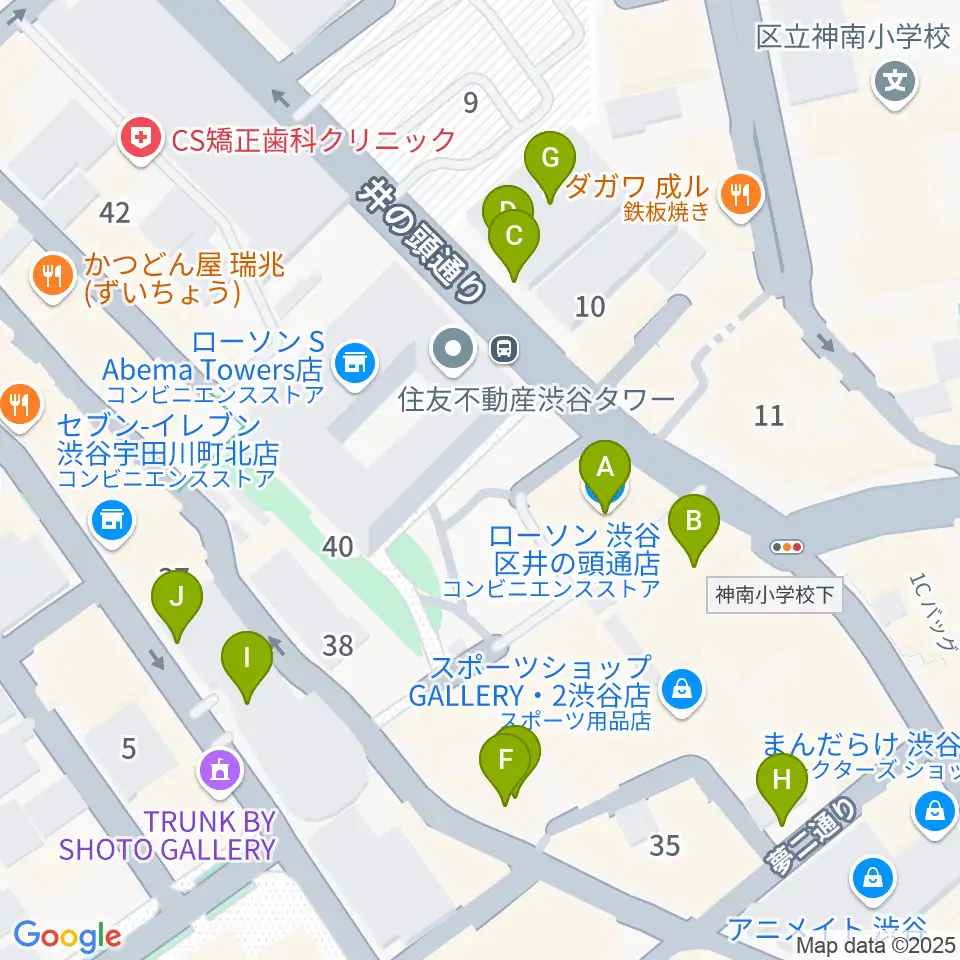 サウンドスタジオノア 渋谷2号店周辺の駐車場・コインパーキング一覧地図