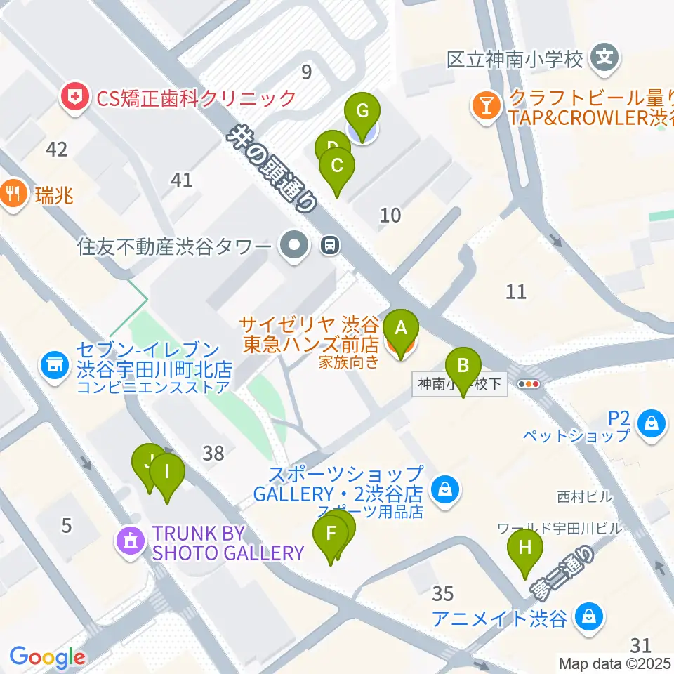 サウンドスタジオノア 渋谷2号店周辺の駐車場・コインパーキング一覧地図