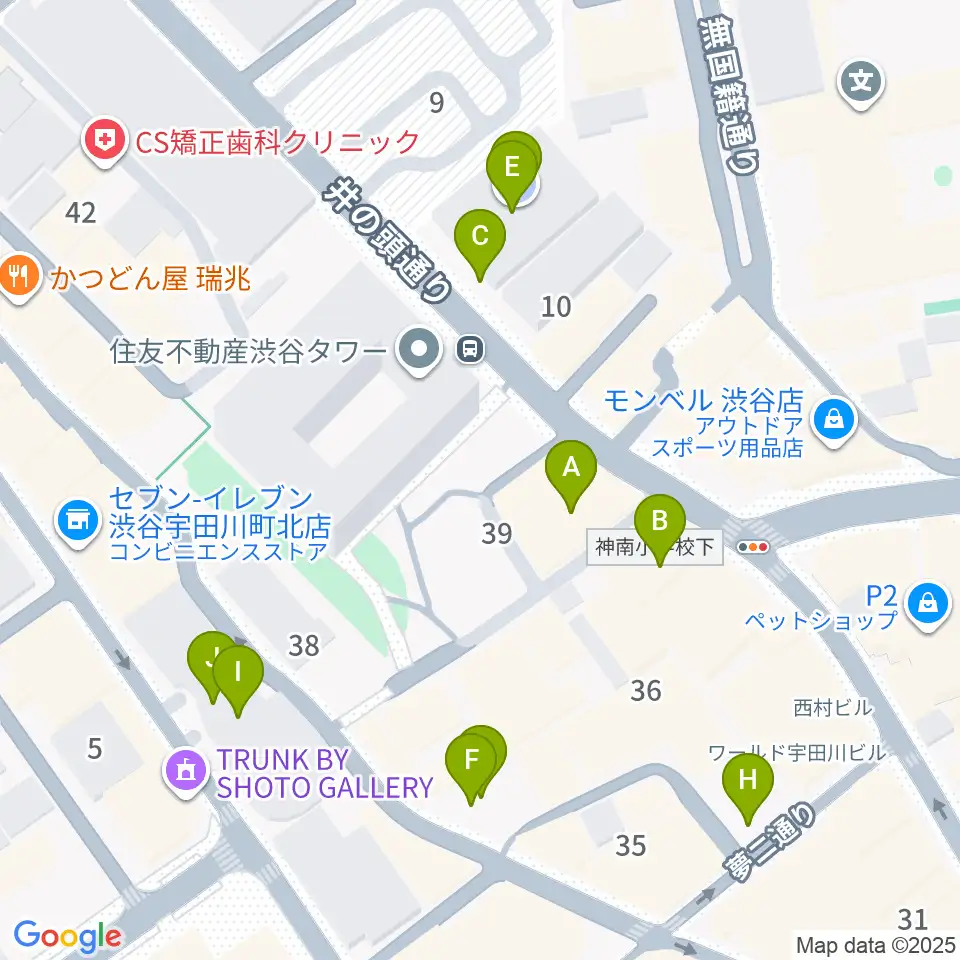 サウンドスタジオノア 渋谷2号店周辺の駐車場・コインパーキング一覧地図
