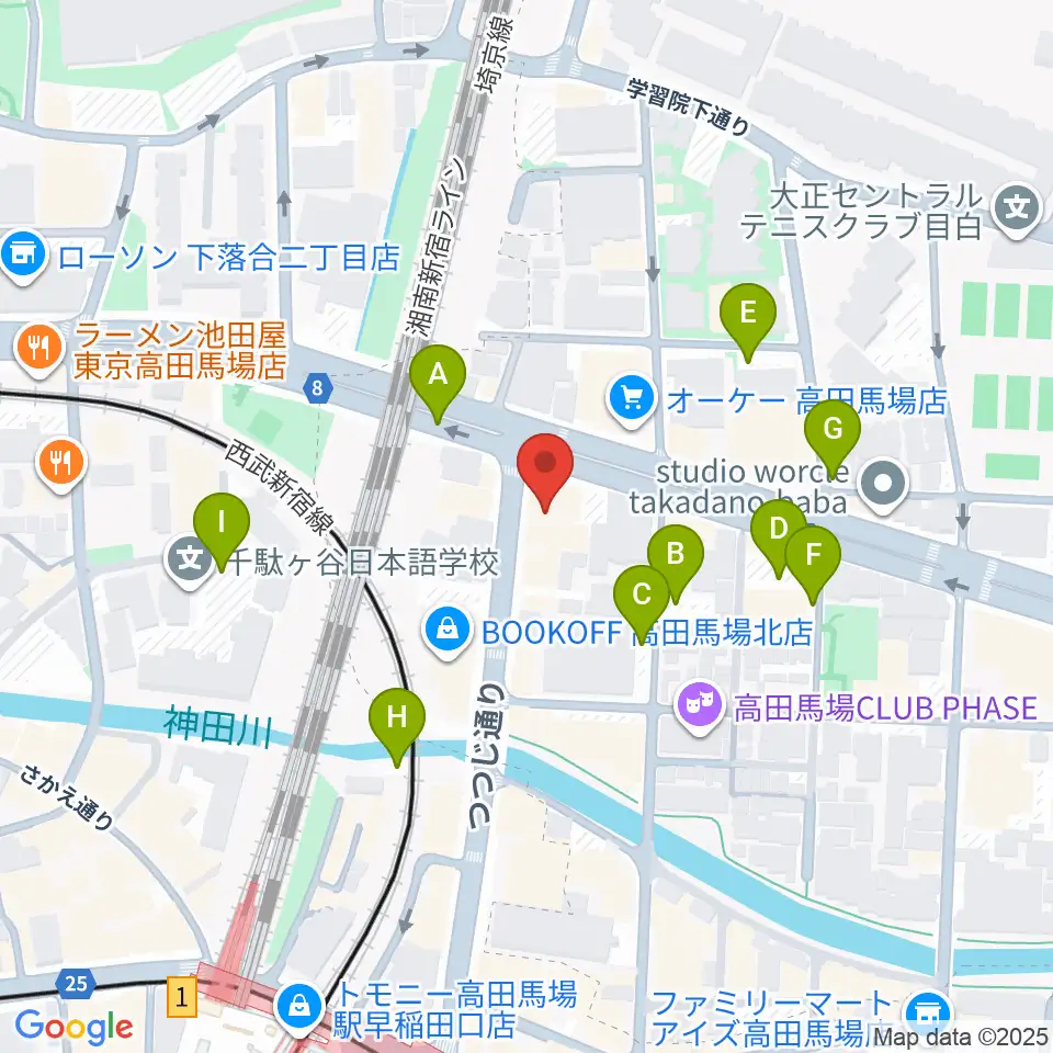 サウンドスタジオノア 高田馬場店周辺の駐車場・コインパーキング一覧地図