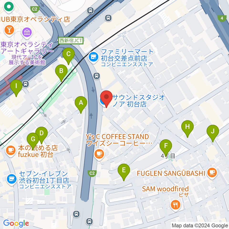 サウンドスタジオノア 初台店周辺の駐車場・コインパーキング一覧地図