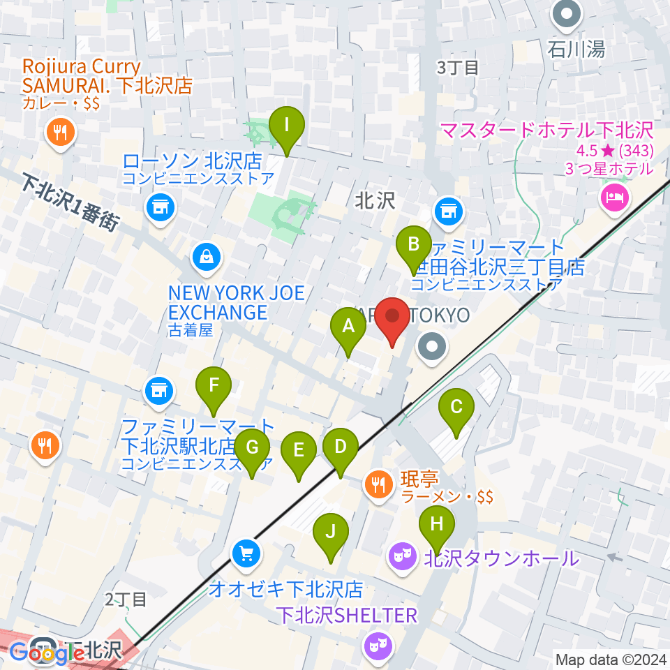 サウンドスタジオノア 下北沢店周辺の駐車場・コインパーキング一覧地図