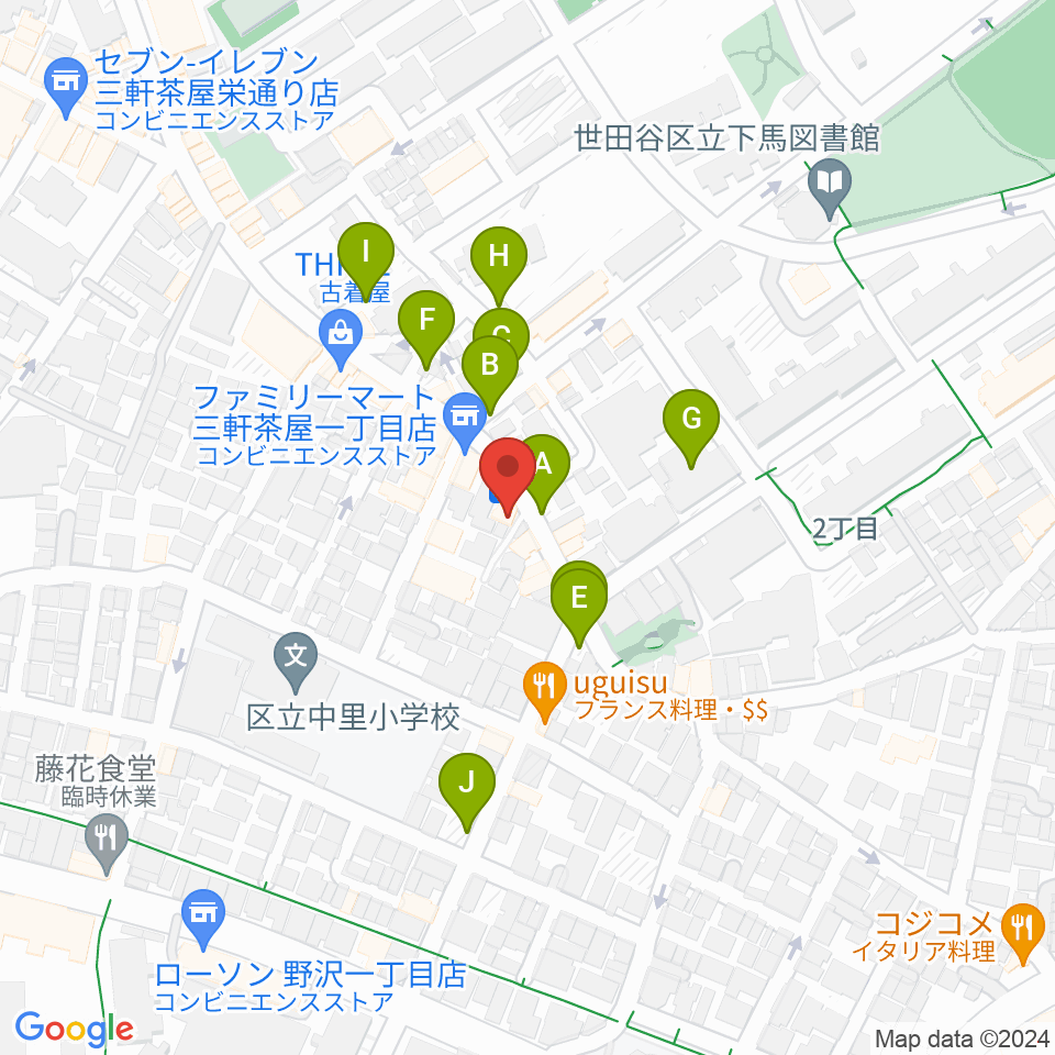 サウンドスタジオノア 三軒茶屋店周辺の駐車場・コインパーキング一覧地図