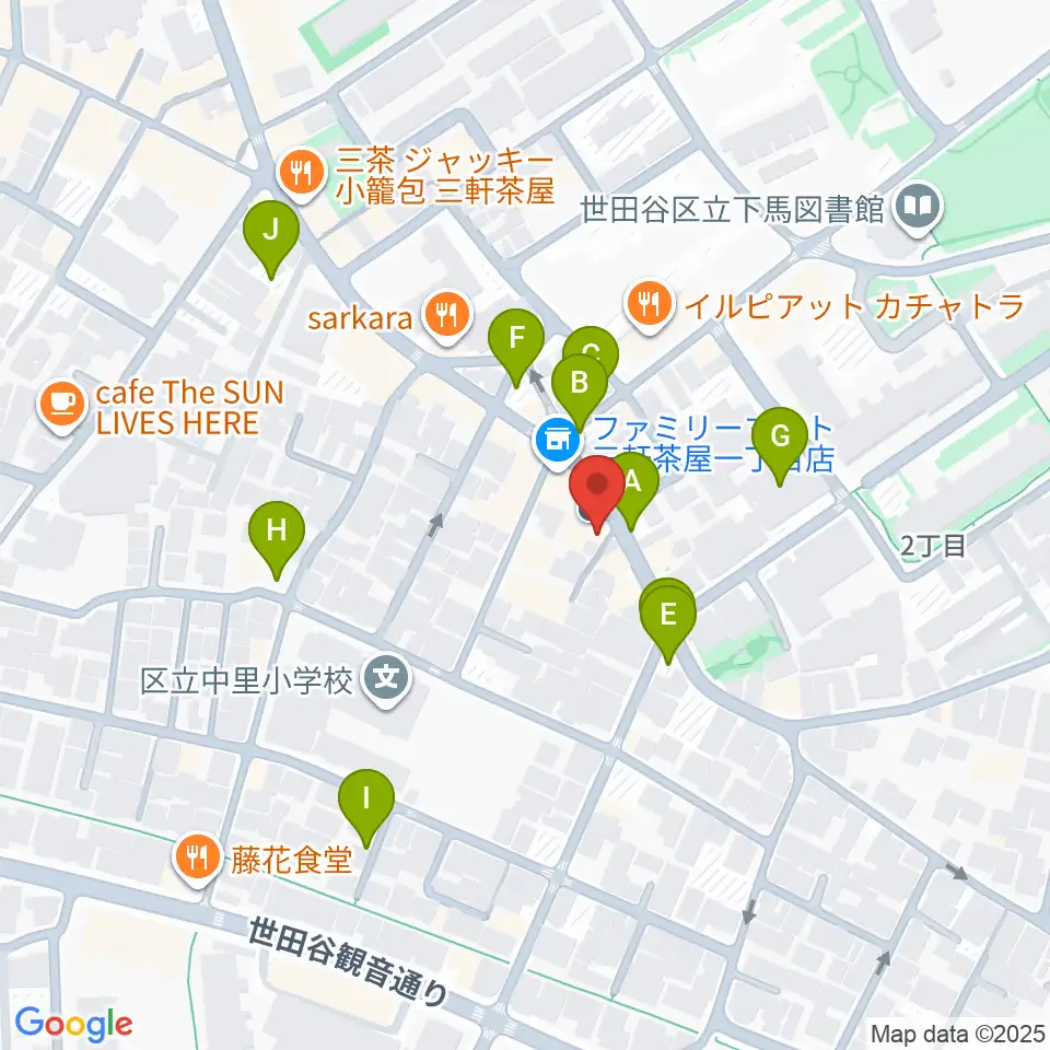 サウンドスタジオノア 三軒茶屋店周辺の駐車場・コインパーキング一覧地図