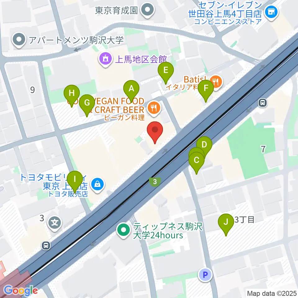 サウンドスタジオノア駒沢店周辺の駐車場・コインパーキング一覧地図