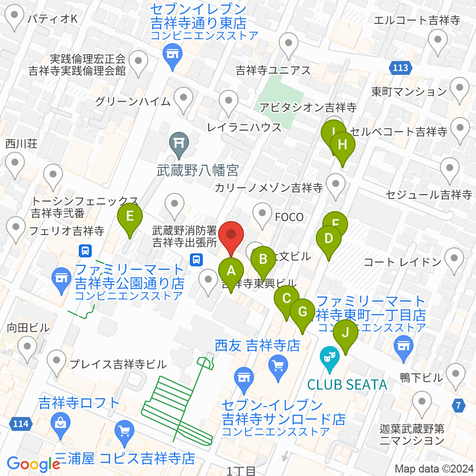 サウンドスタジオノア 吉祥寺店周辺の駐車場・コインパーキング一覧地図