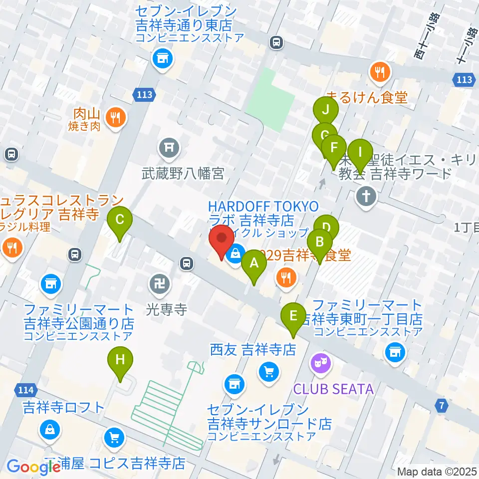 サウンドスタジオノア 吉祥寺店周辺の駐車場・コインパーキング一覧地図