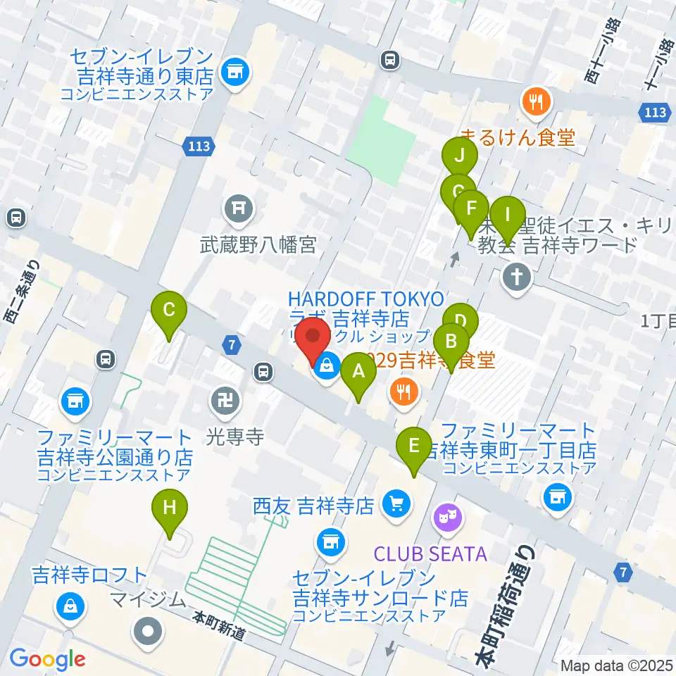 サウンドスタジオノア 吉祥寺店周辺の駐車場・コインパーキング一覧地図