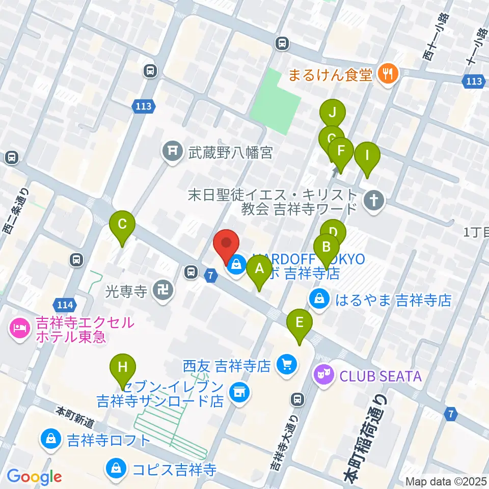 サウンドスタジオノア 吉祥寺店周辺の駐車場・コインパーキング一覧地図