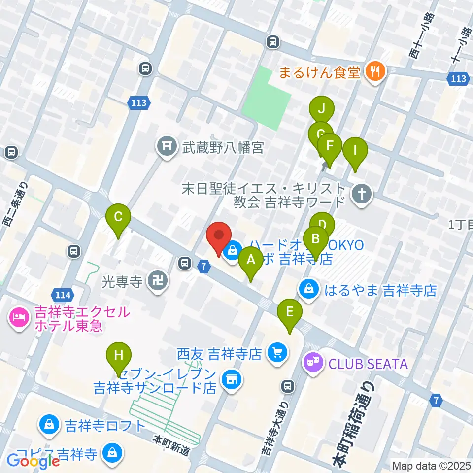 サウンドスタジオノア 吉祥寺店周辺の駐車場・コインパーキング一覧地図