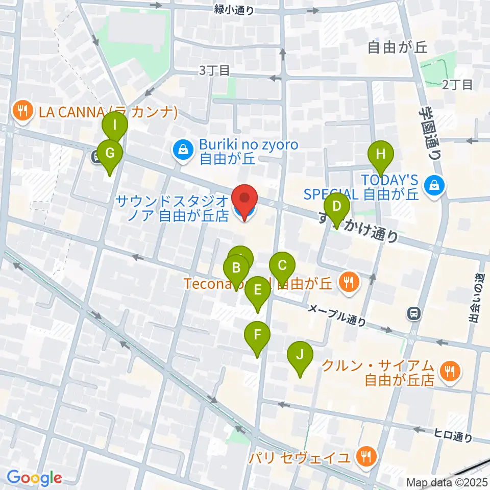 サウンドスタジオノア 自由が丘店周辺の駐車場・コインパーキング一覧地図